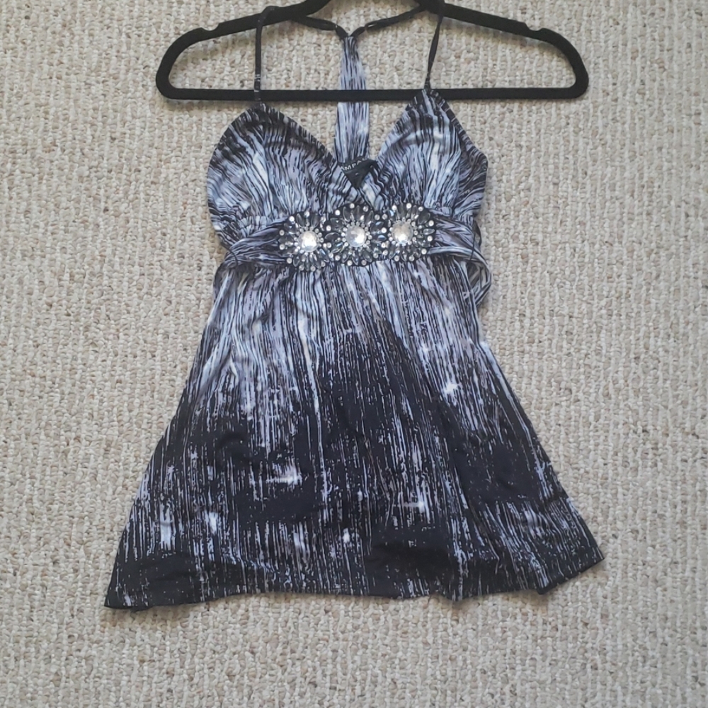 Rampage Open Back Embellished Top